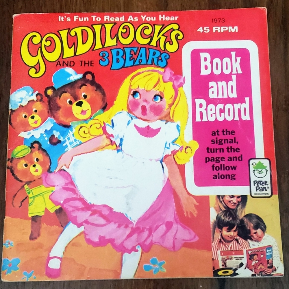 Vintage 1970's Goldilocks and the 3 Bears Book Without Record
